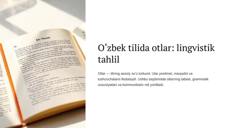O‘zbek tilida otlar: lingvistik tahlil 1