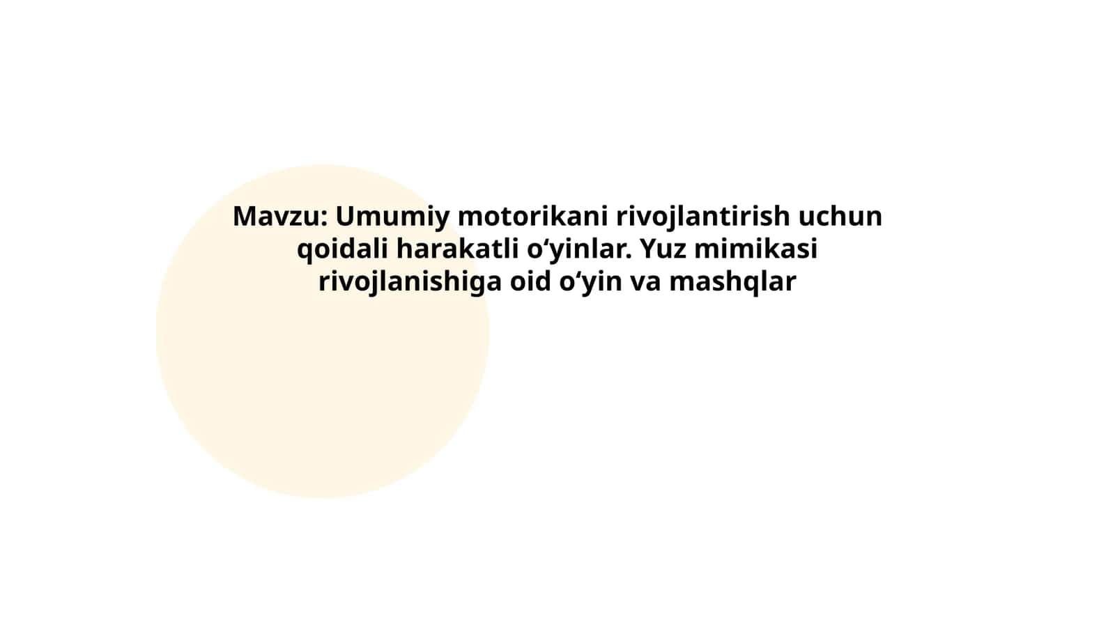Umumiy motorikani rivojlantirish uchun qoidali harakatli o‘yinlar 1