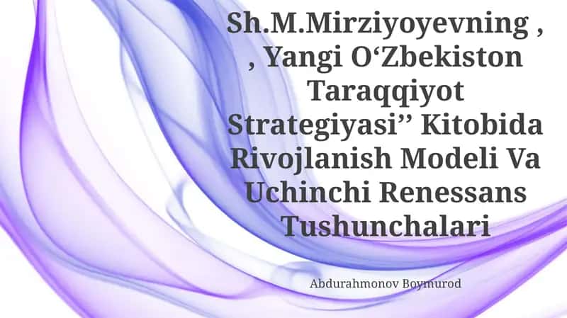 Yangi OʻZbekiston Taraqqiyot Strategiyasi Kitobi 1