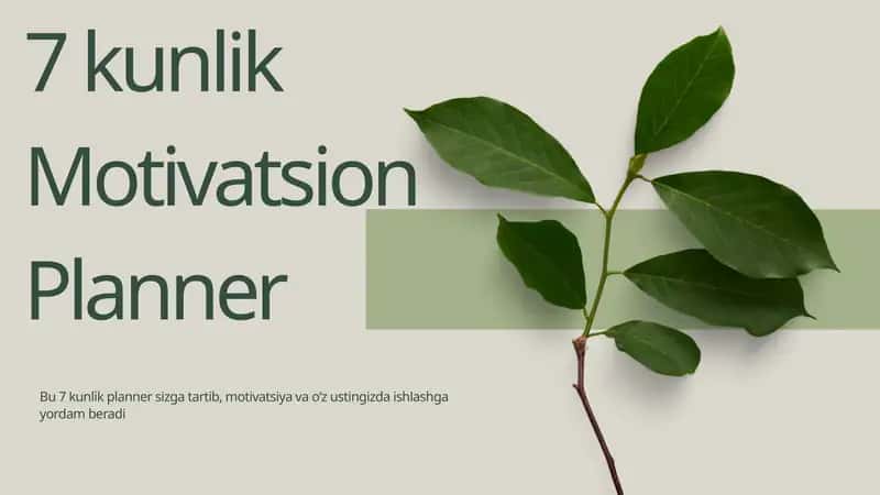 7 kunlik Motivatsion Planner 1