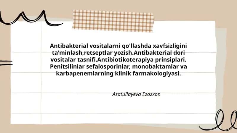 Antibakterial vositalarni qo'llashda xavfsizligini ta'minlash 1