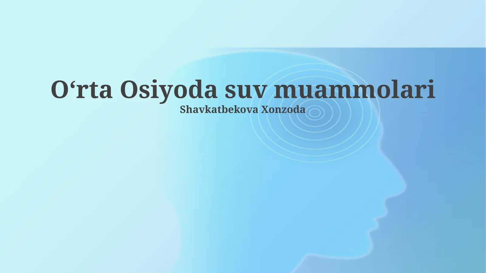 Markaziy Osiyoda suv muammolari 1