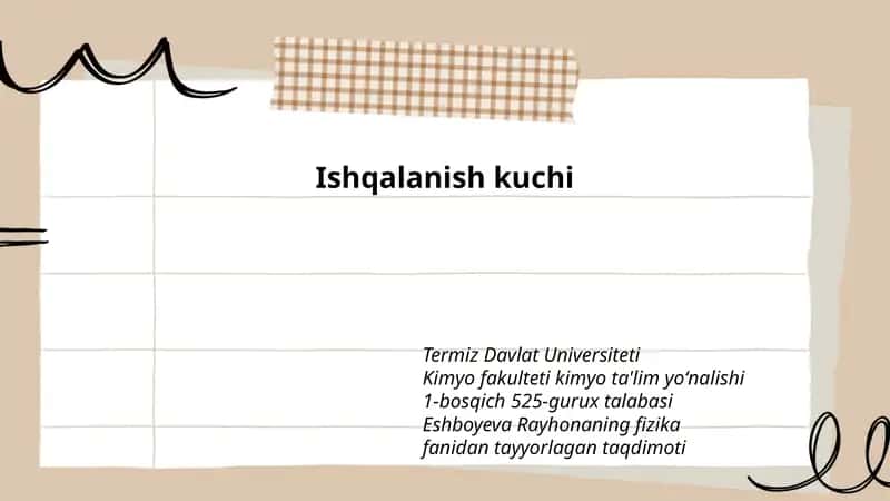 Eshboyeva Rayhonaning Fizika Fanidan Tayyorlagan Taqdimoti 1