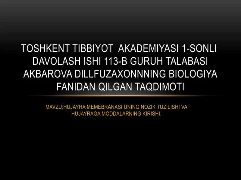 Hujayra Membranasi va Hujaqoba tuzilishi 1