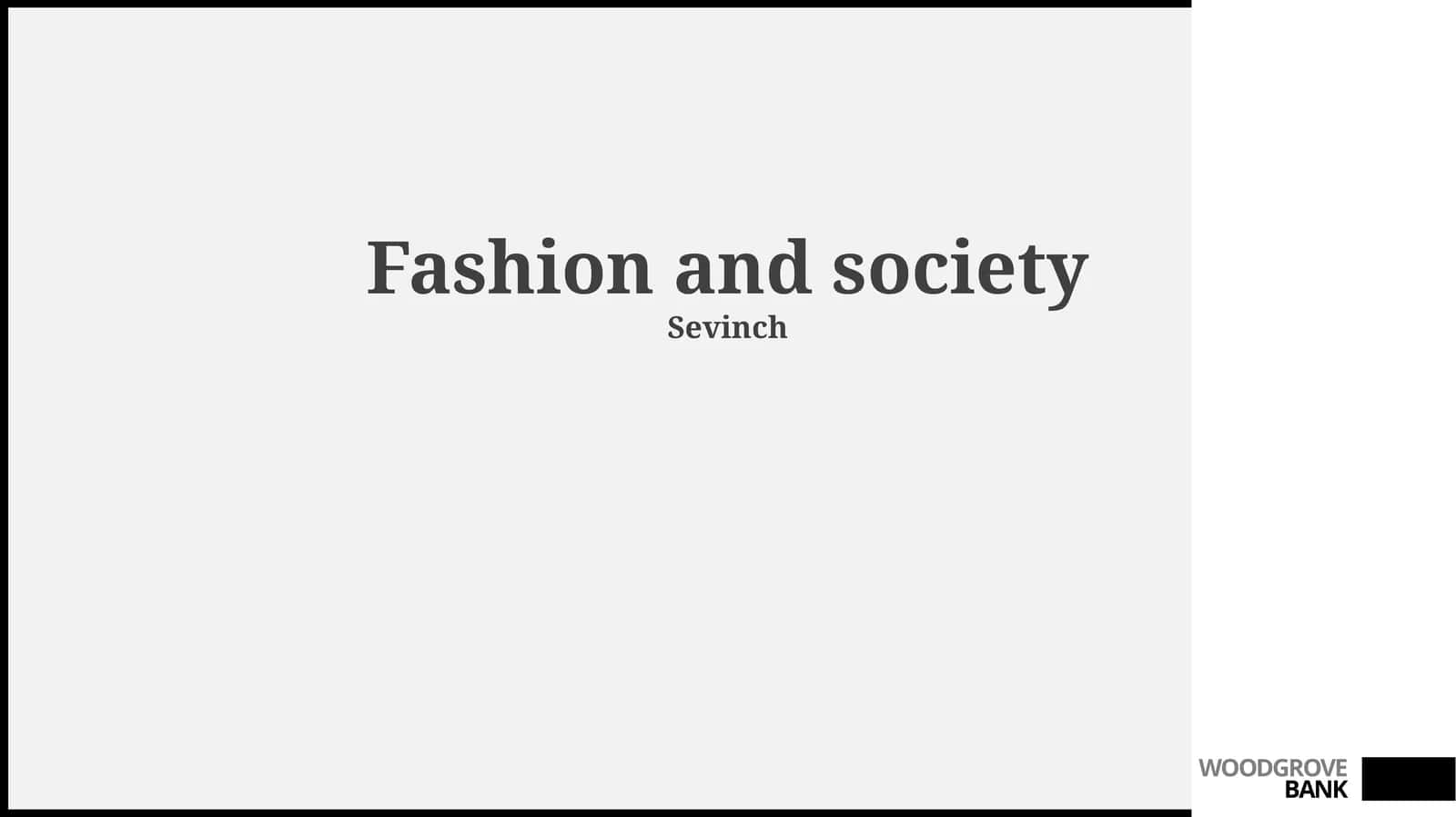 Fashion and society 1