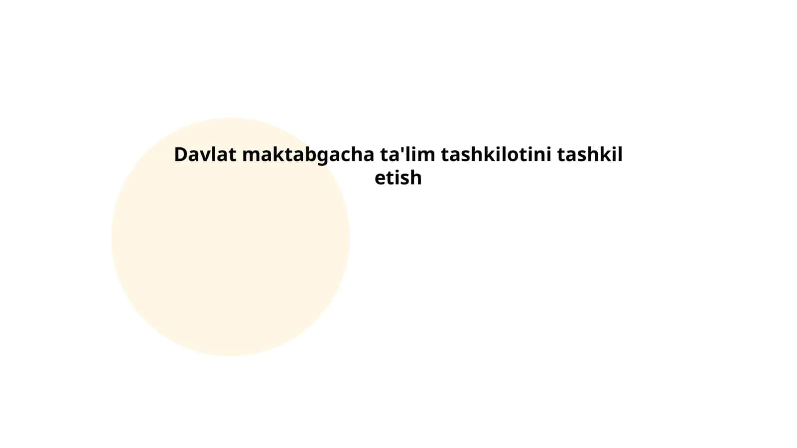 Davlat maktabgacha ta'lim tashkilotini tashkil etish 1