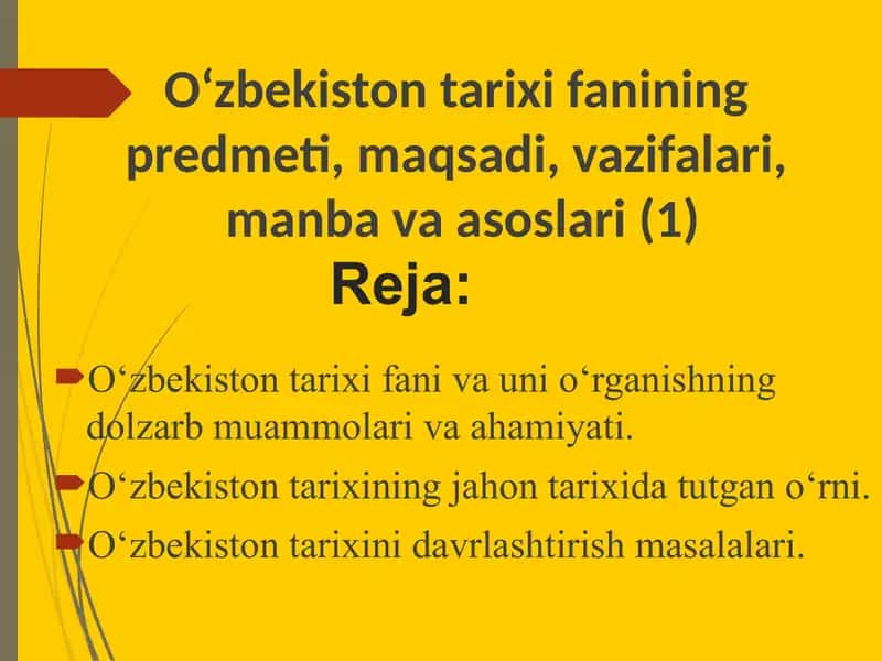 O‘zbekiston tarixi va uni o‘rganish 1
