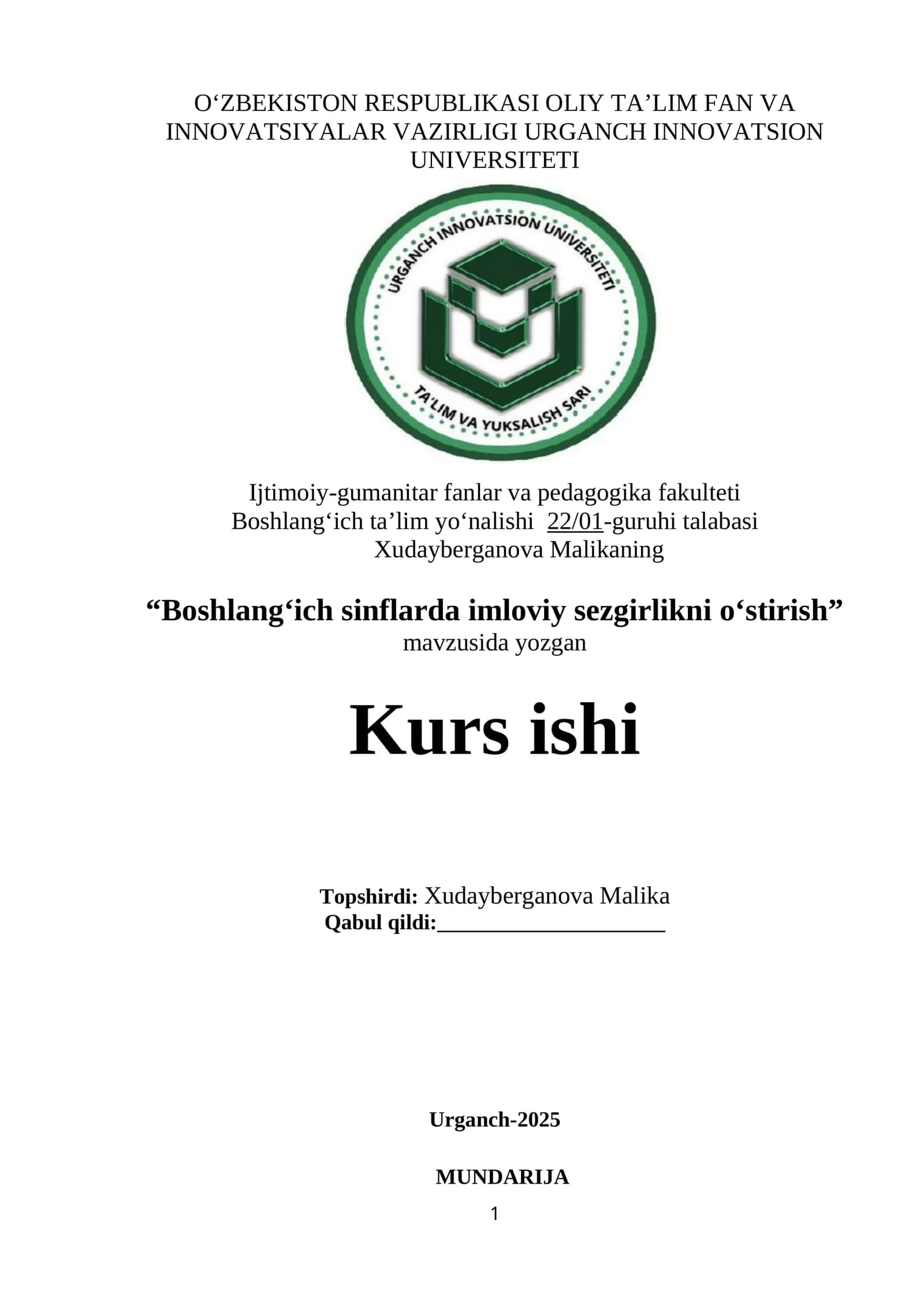 Boshlang‘ich sinflarda imloviy sezgirlikni o‘stirish 1