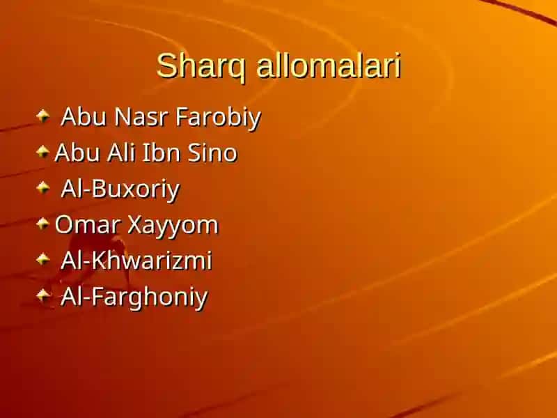 Sharq allomalari