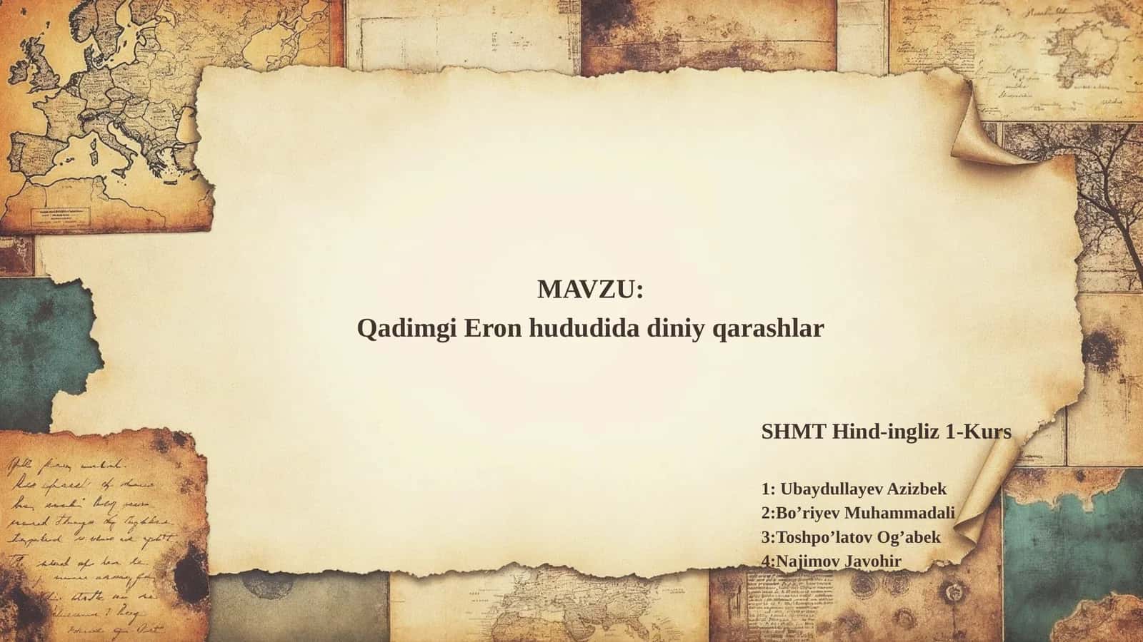 Qadimgi Eron diniy qarashlar 1
