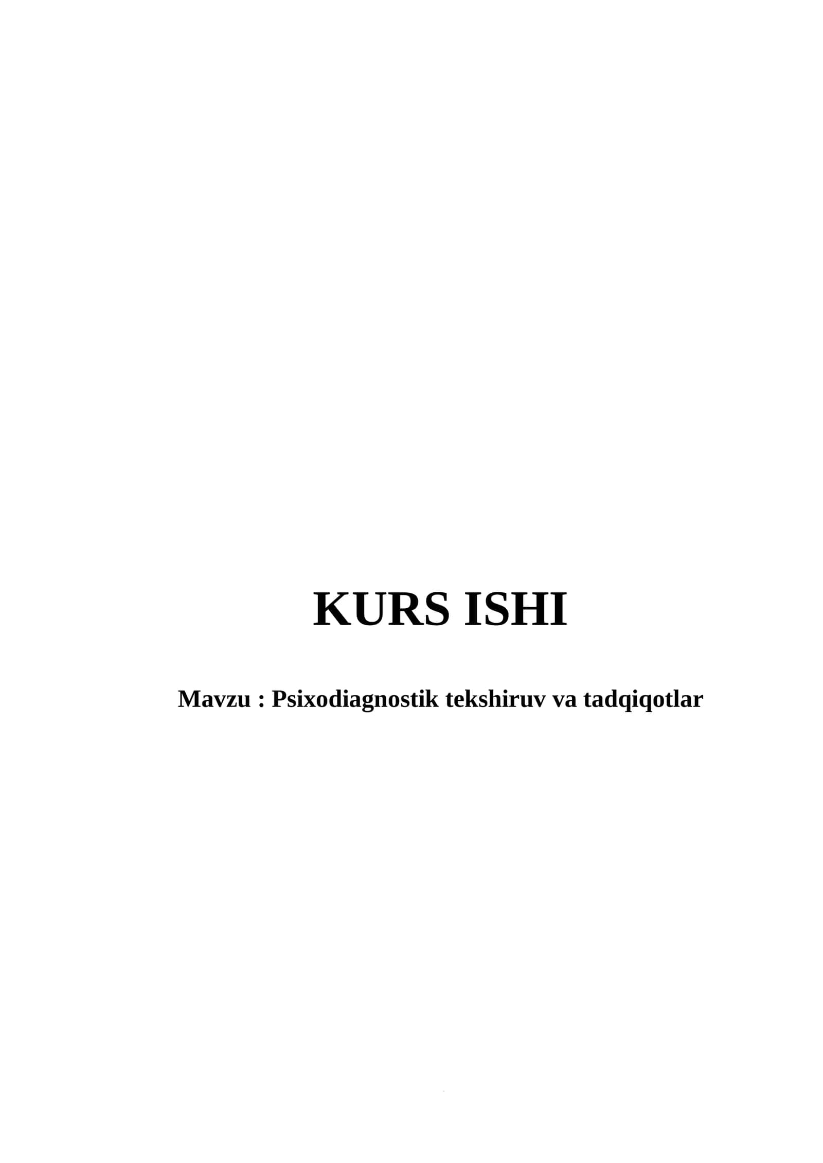 Psixodiagnostik tekshiruv va tadqiqotlar 1
