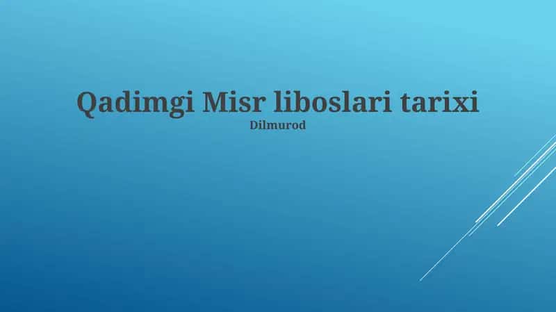 Qadimgi Misr liboslari tarixi 1