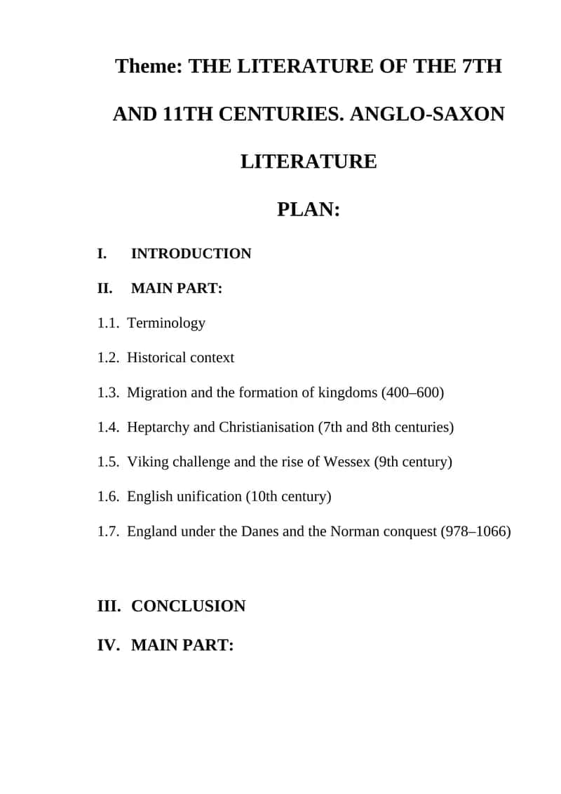 Anglo-Saxon Literature Study Guide 1
