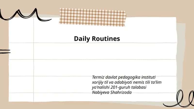 Daily Routines 1