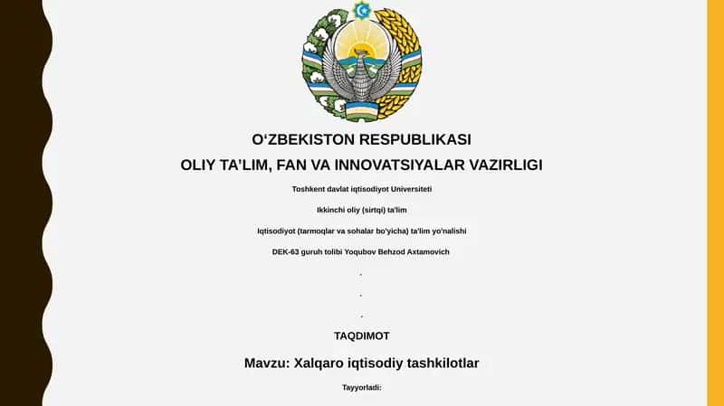Xalqaro iqtisodiy tashkilotlar 1