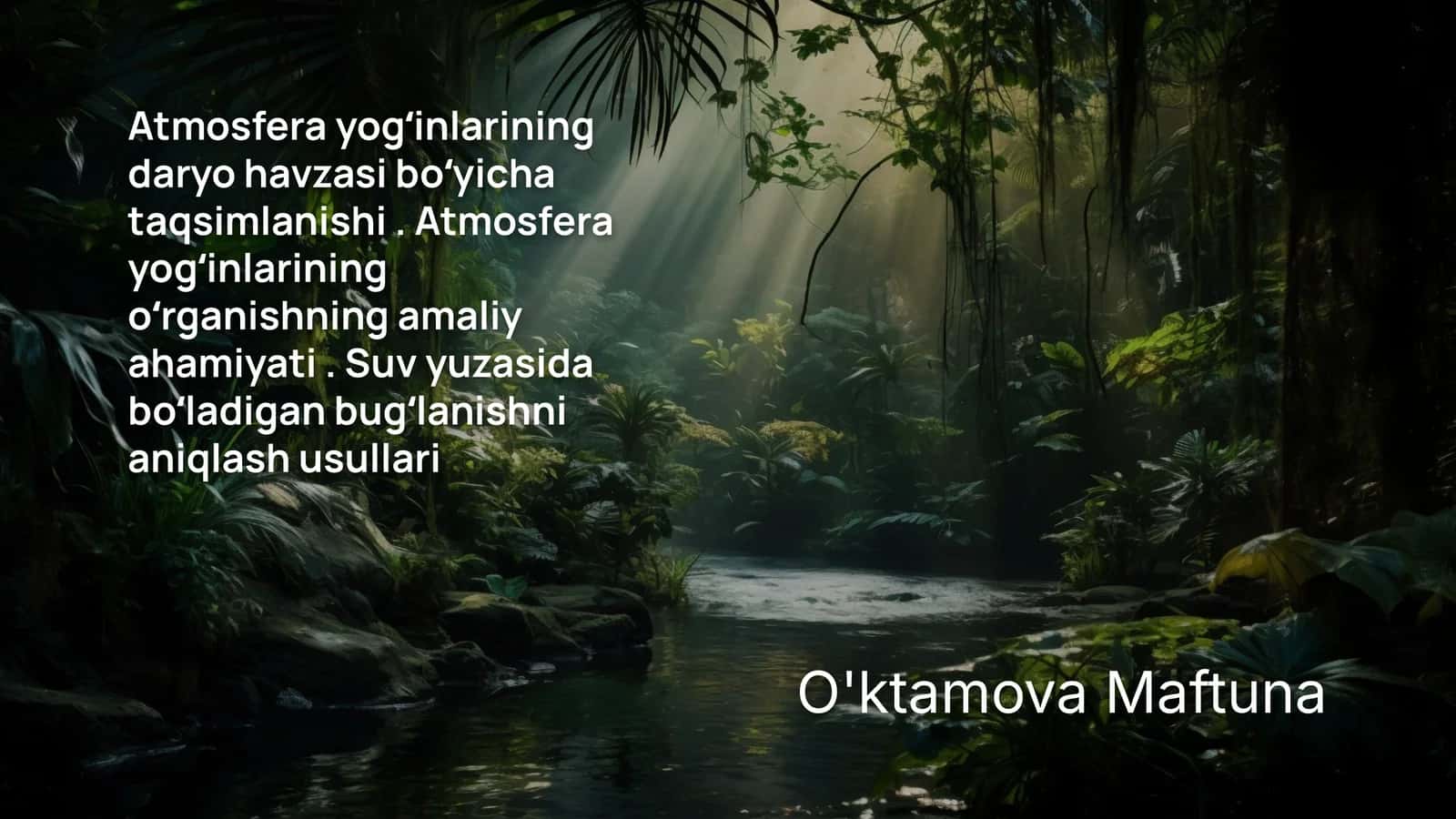 Atmosfera yogʻinlarining taqsimlanishi 1