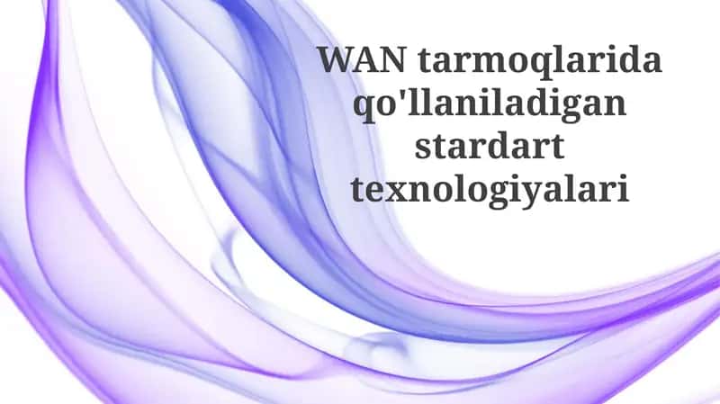 WAN tarmoqlarida qo'llaniladigan standart texnologiyalar 1