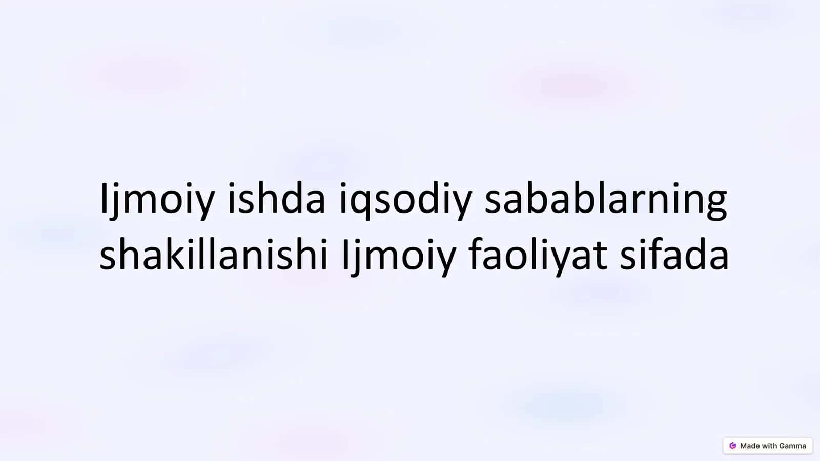 Ijtimoiy ishda iqtisodiy sabablarning shakillanishi 1