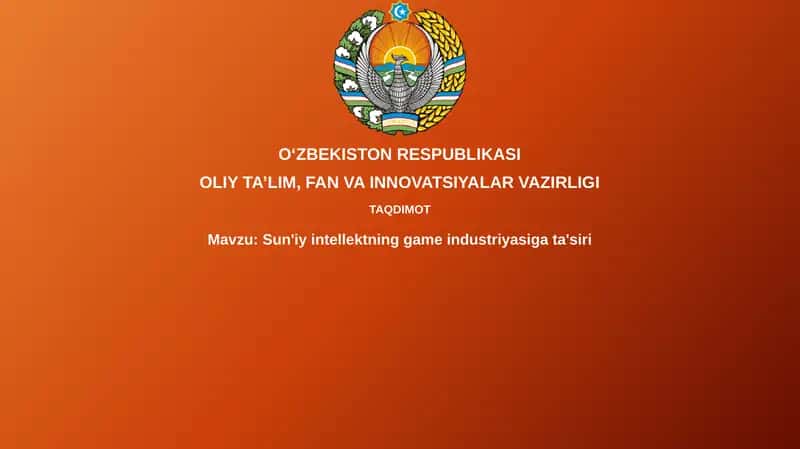 Sun'iy intellektning game industriyasiga ta'siri 1