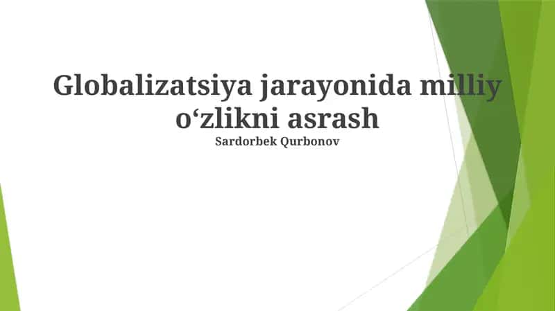 Milliy Madaniyat va An’analarni Asrash Yullar 1