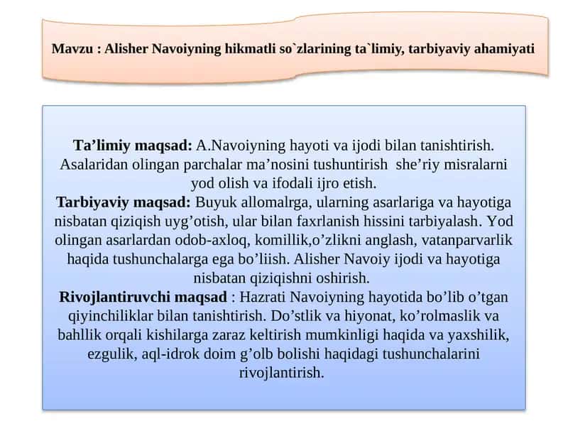 Alisher Navoiyning hayoti va ijodi 1