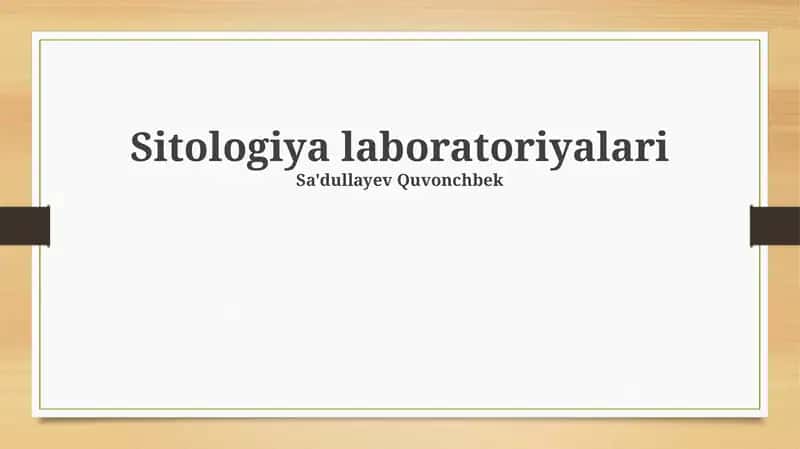 Sitologiya laboratoriyalari 1