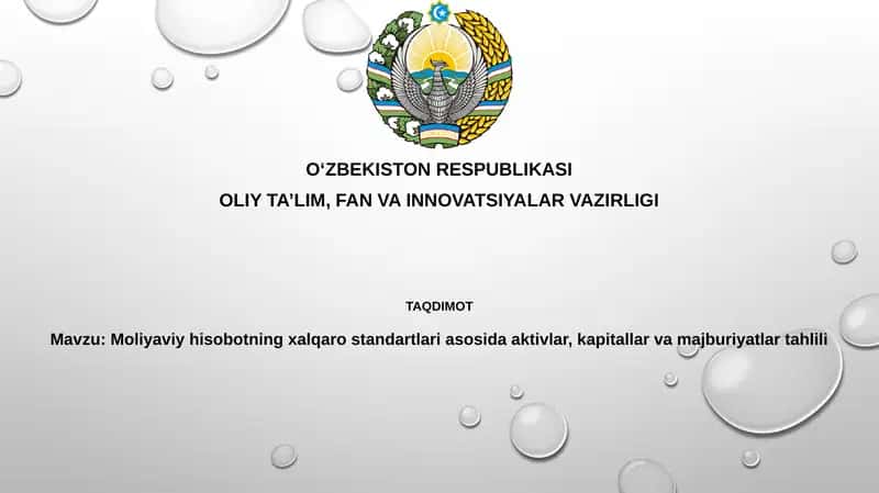 Aktivlar, majburiyatlar va kapital: IFRS asosida tahlil 1