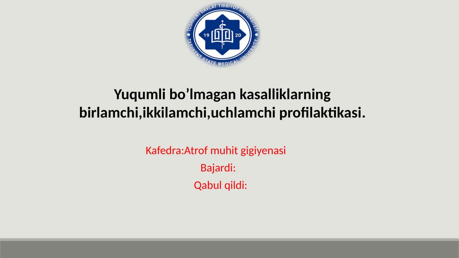 Yuqumli bo’lmagan kasalliklarning birlamchi,ikkilamchi,uchlamchi profilaktikasi 1