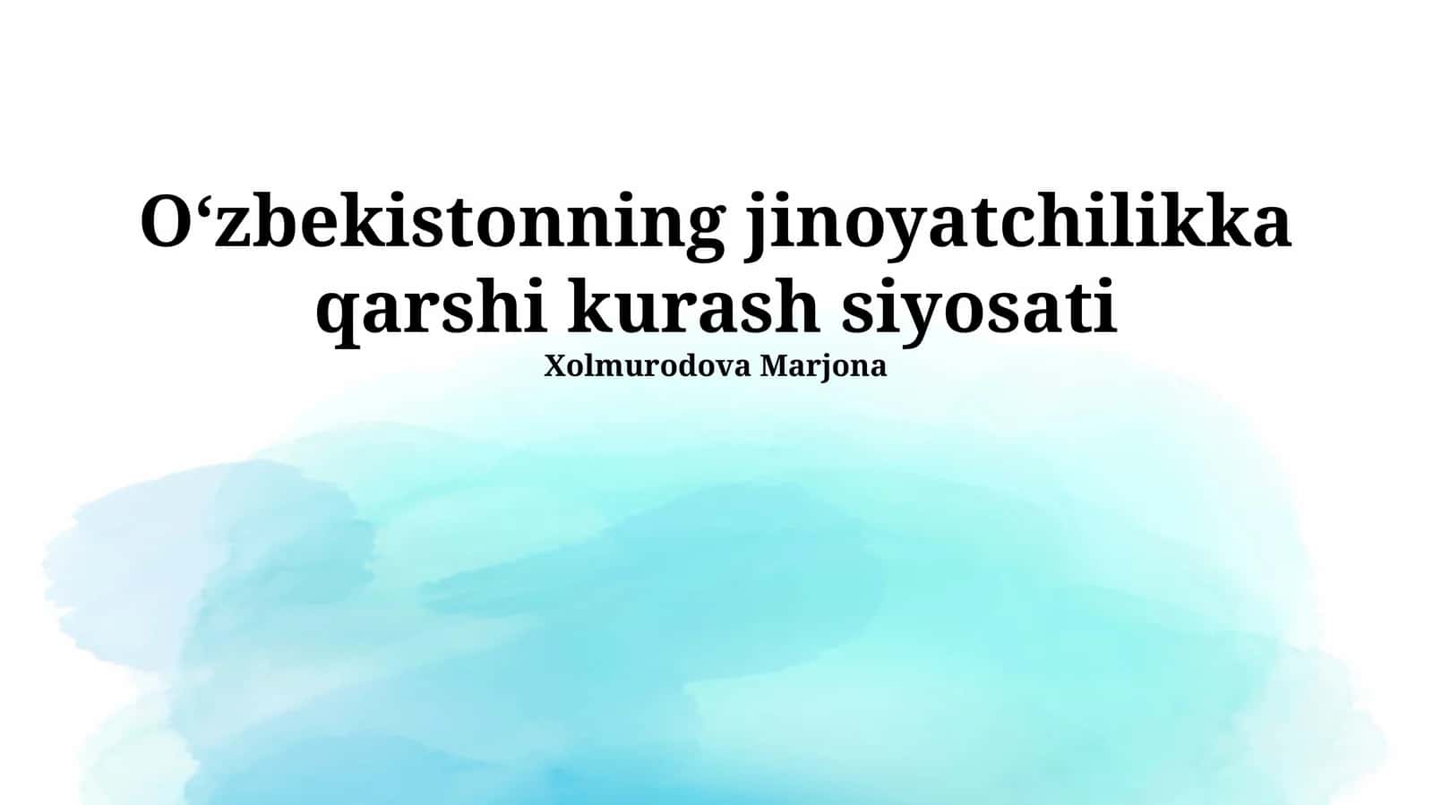 Jinoyatchilikka qarshi kurash siyosati 1