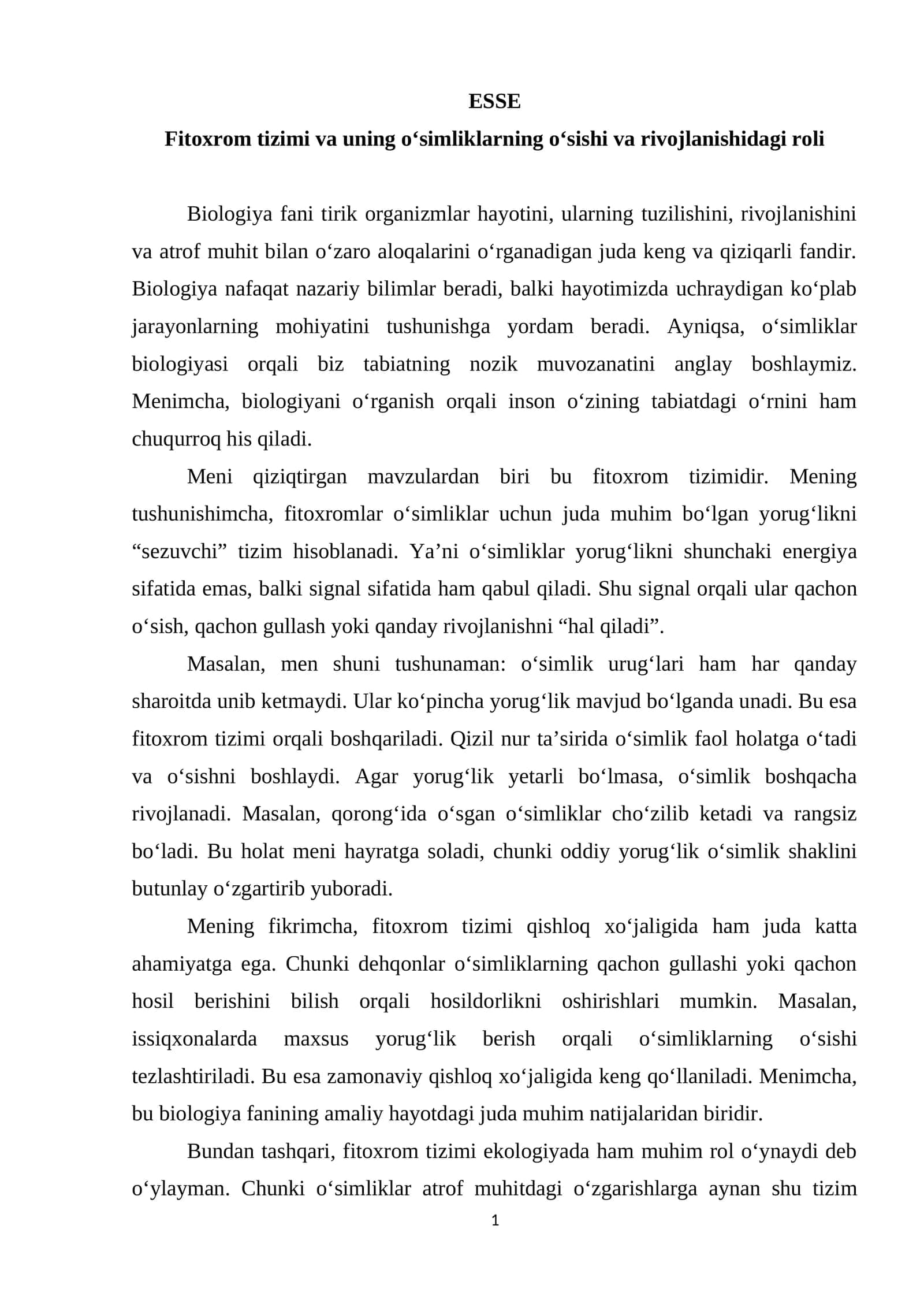 Fitoxrom Tizimi va Ung o‘sish va Rivojlanishidagi roli 1