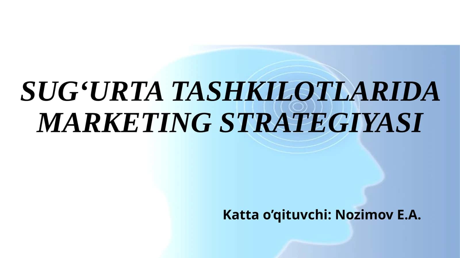 SUG‘URTA TASHKILOTLARIDA MARKETING STRATEGIYASI 1