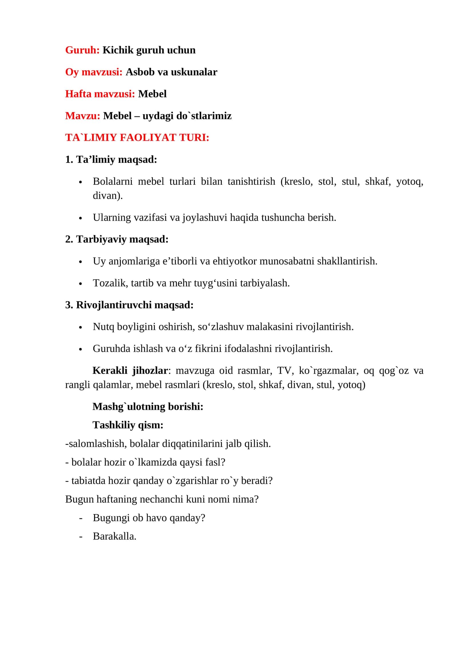 Mebel – uydagi do`stlarimiz 1