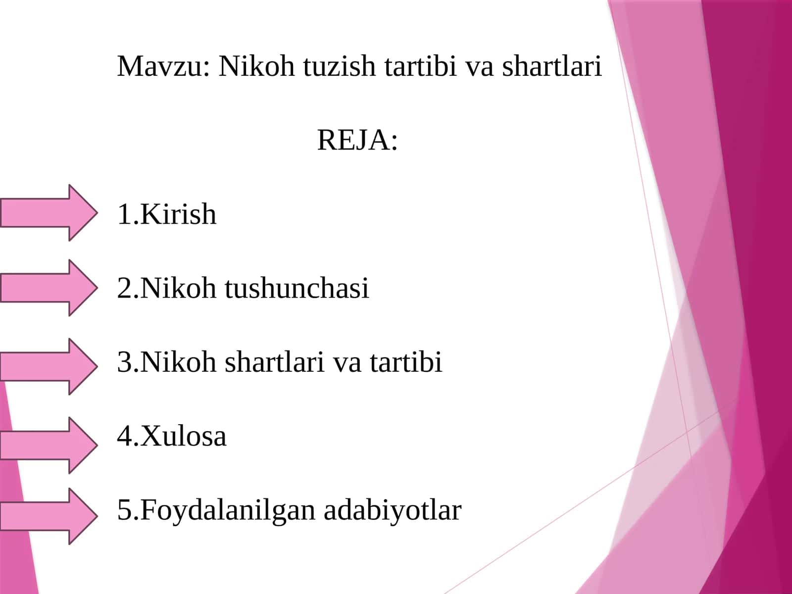 Nikoh tuzish tartibi va shartlari 1
