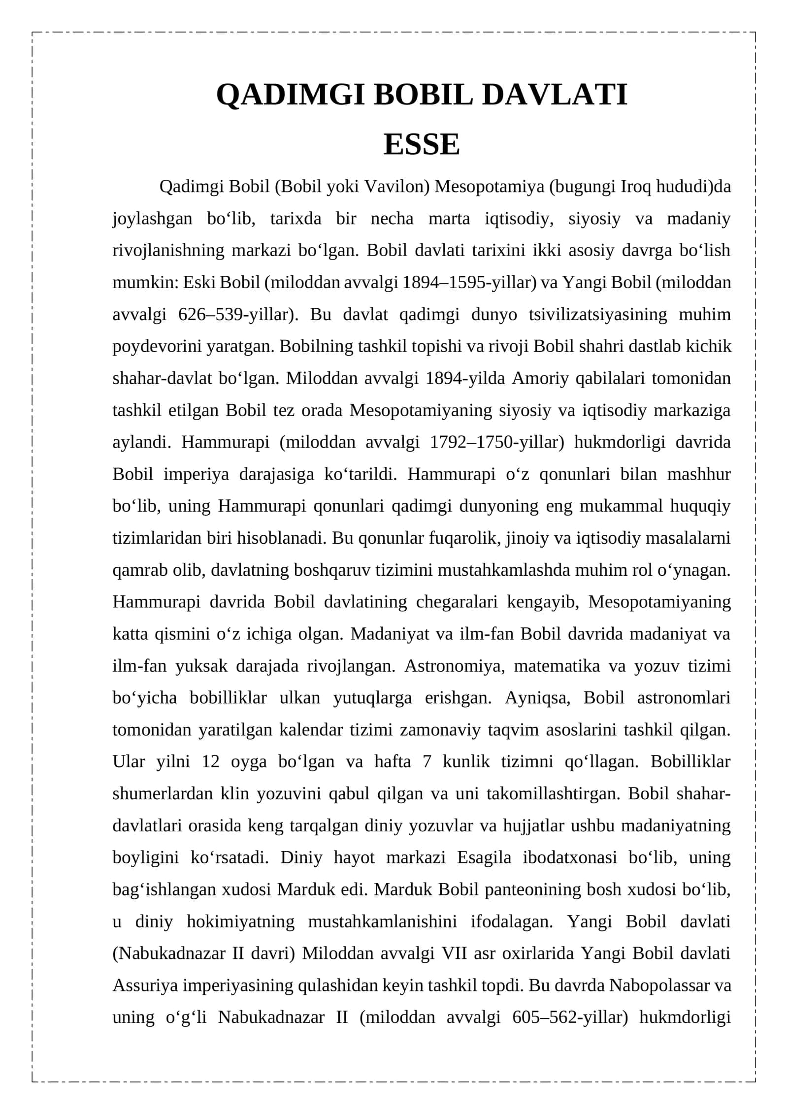 QADIMGI BOBIL DAVLATI 1