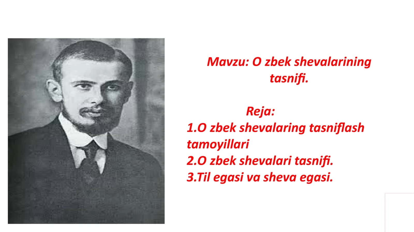 Oʻzbek shevalarining tasnifi. 1