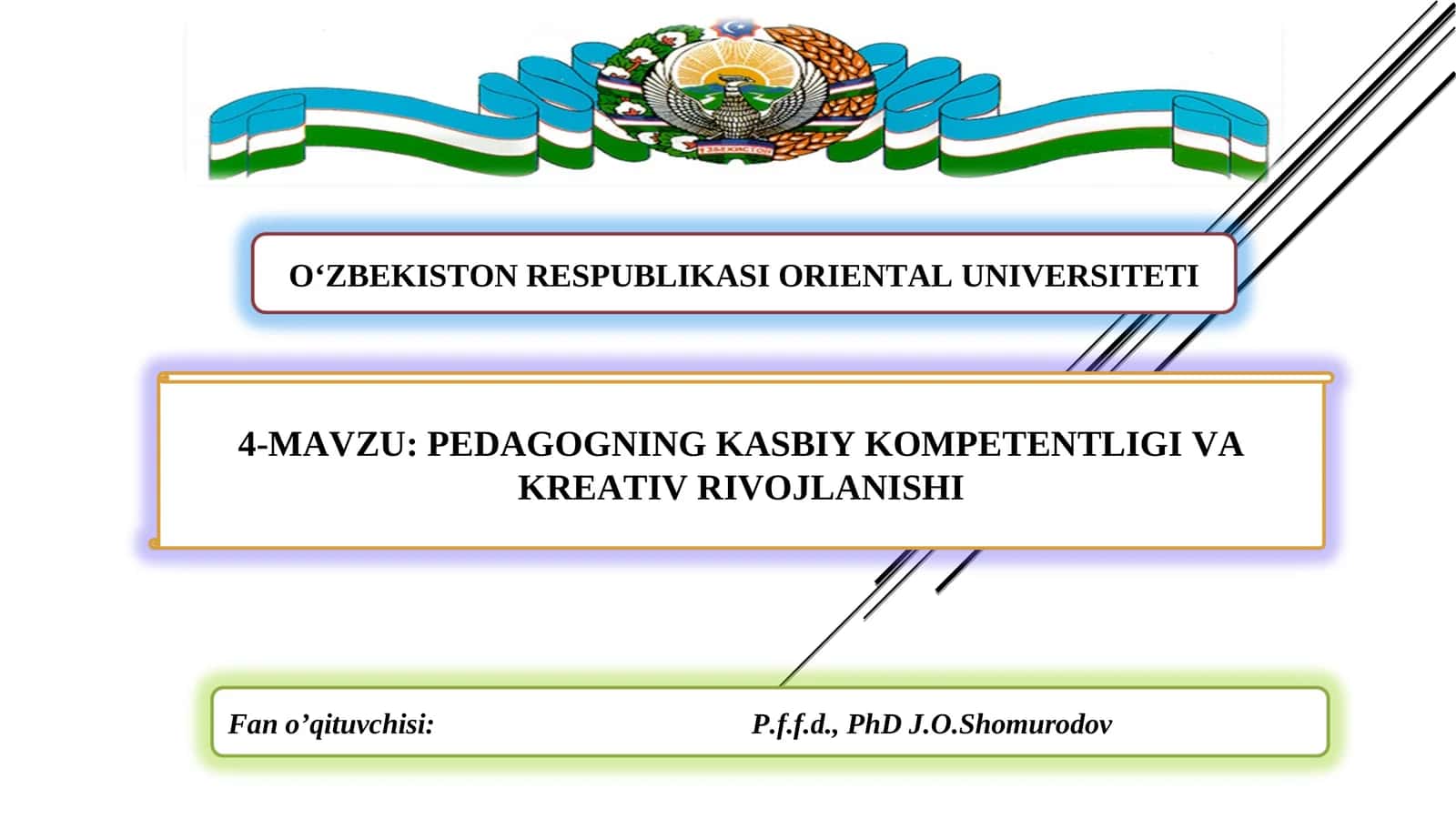 PEDAGOGNING KASBIY KOMPETENTLIGI VA KREATIV RIVOJLANISHI 1