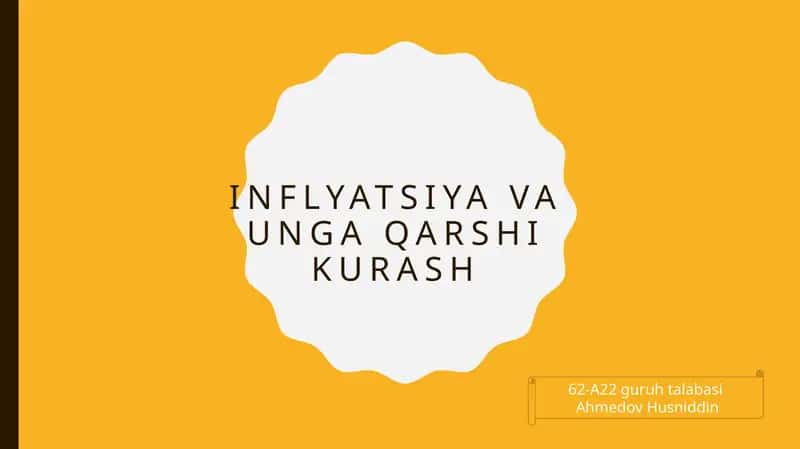 Inflyatsiya va unga qarshi kurash 1