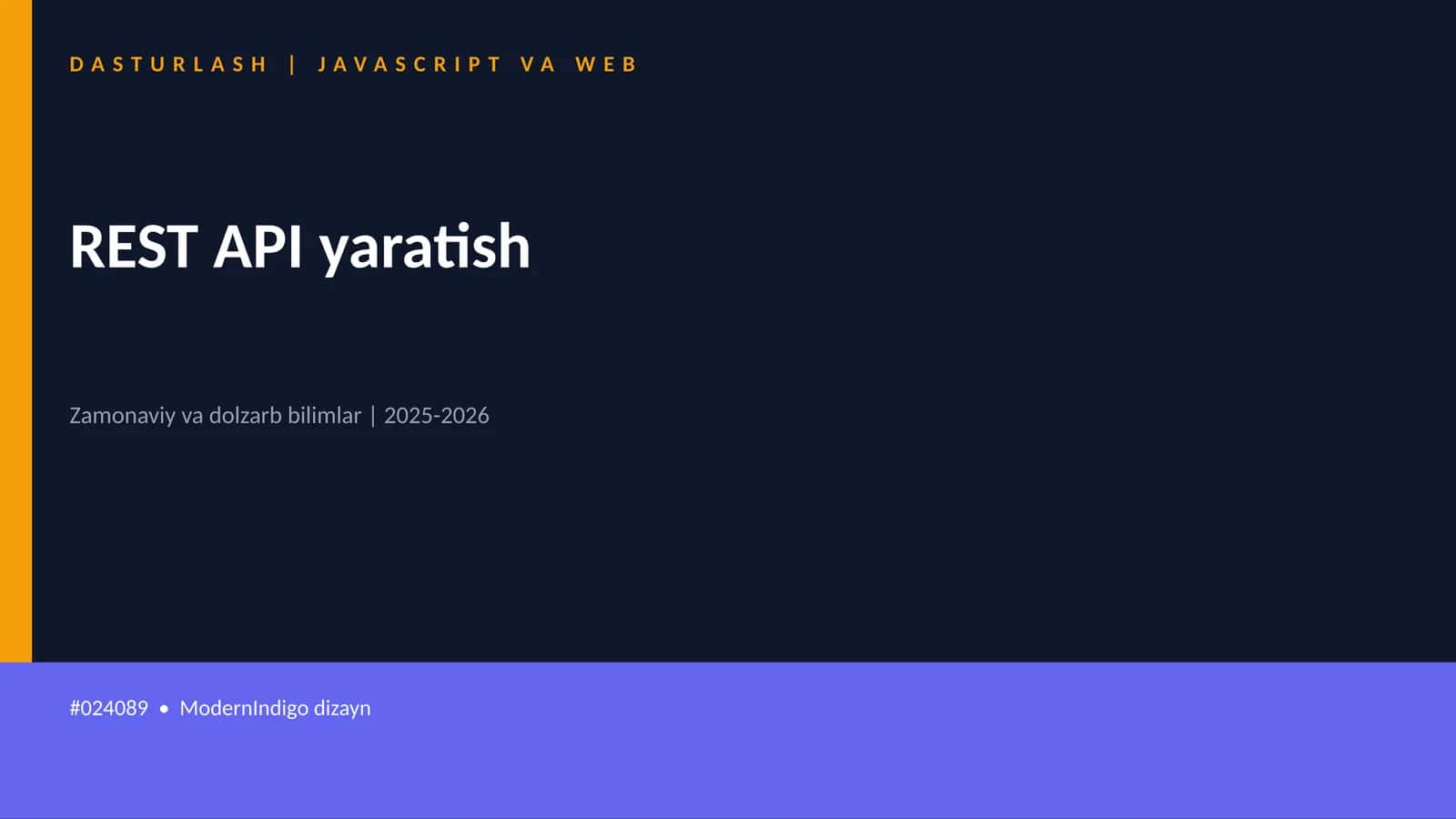 DASTURLASH | JAVASCRIPT VA WEB 1