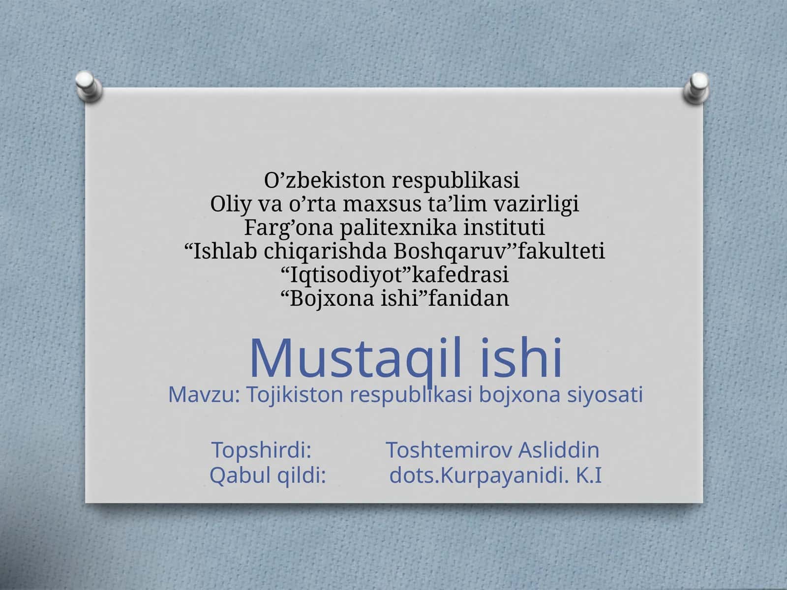 Tojikiston Respublikasi bojxonasiyo sati 1