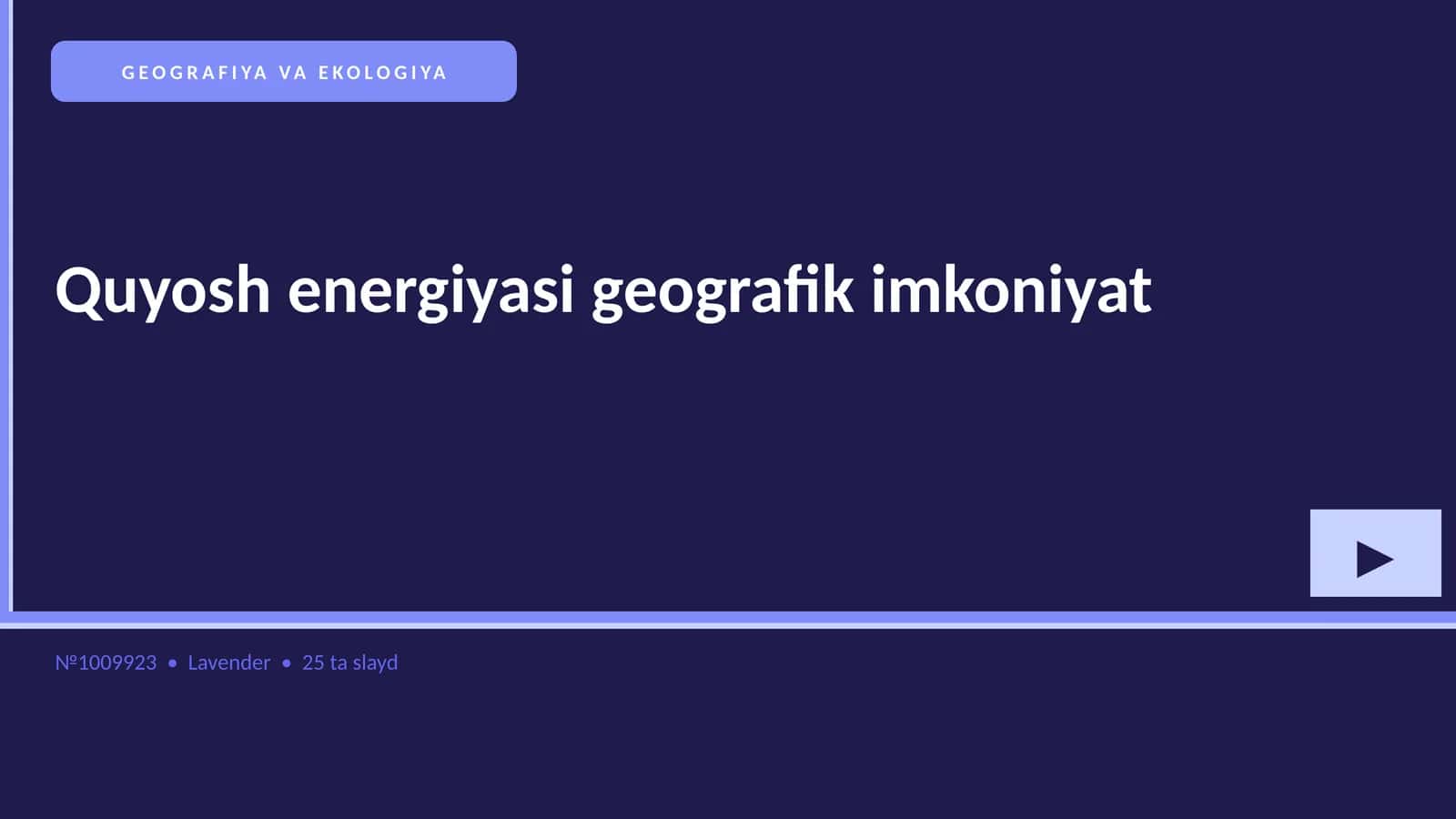 Quyosh energiyasi geografik imkoniyat 1