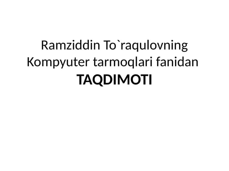 Data Centre (Ma'lumotlar markazi) tarmoqlari 1
