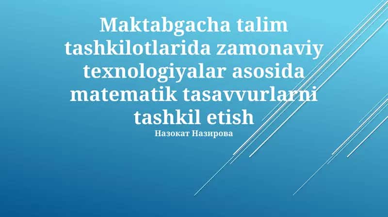 Matematikani Kundalik Faoliyatga Integratsiya qilish 1