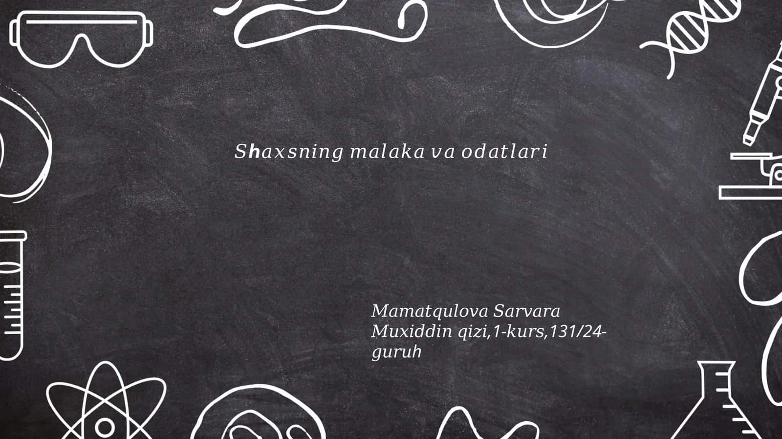 Shaxsning malaka talablari 1