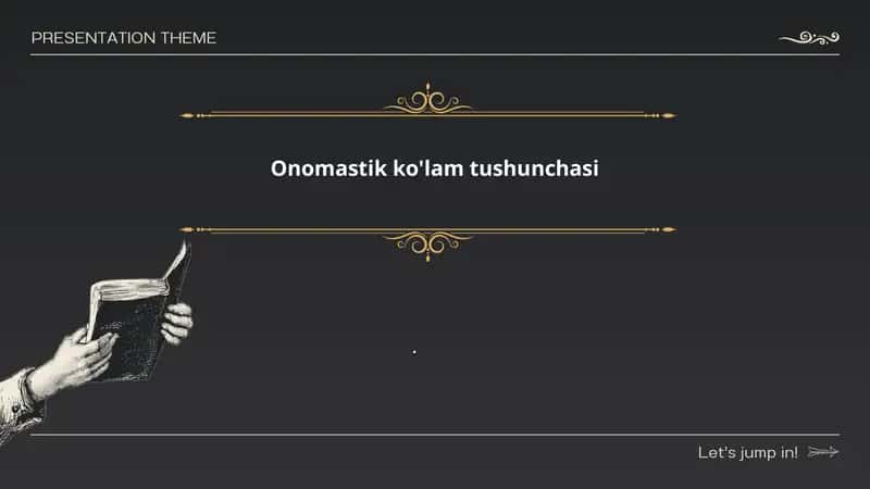 Onomastik ko'lam tushunchasi 1