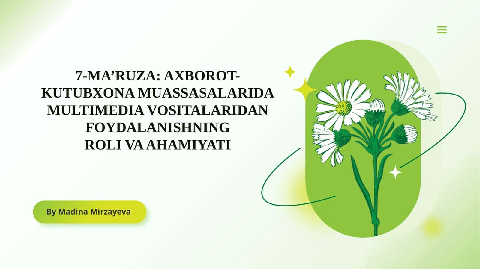 AXBOROT-KUTUBXONA MUASSASALARIDAMULTIMEDIA VOSITALARIDAN FOYDALANISHNINGROLI VA AHAMIYATI 1
