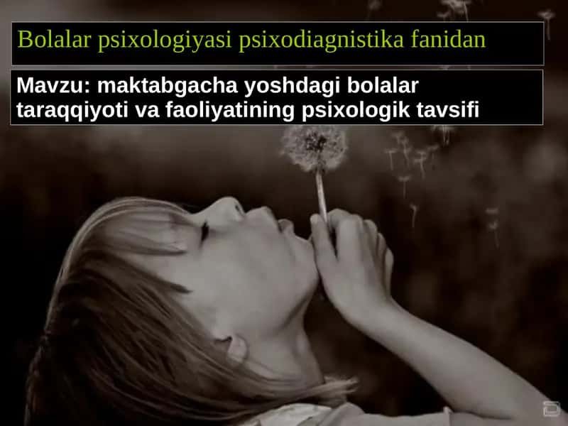 Bolalar psixologiyasi psixodiagnostika 1