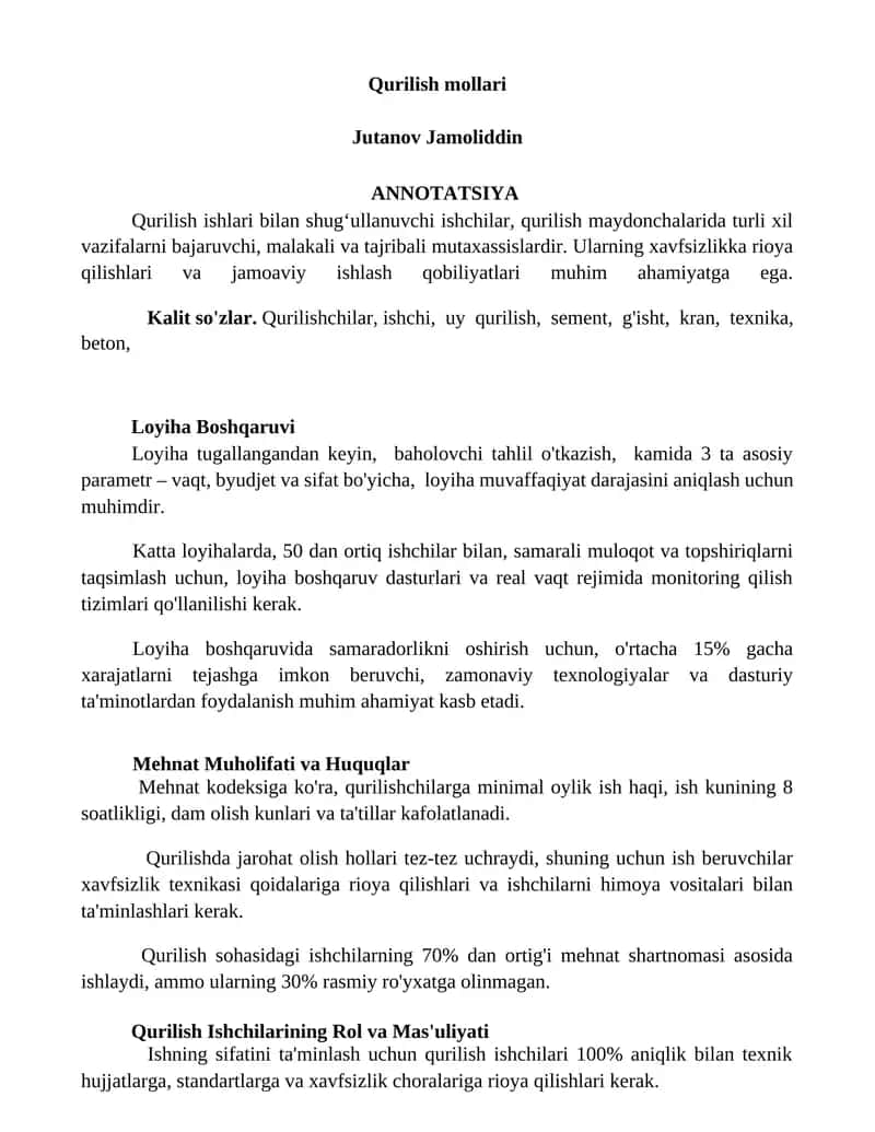 Qurilish mollari 1