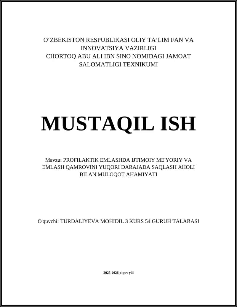 PROFILAKTIK EMLASHDA IJTIMOIY ME'YORIY VA EMLASH QAMROVINI YUQORI DARAJADA SAQLASH AHOLI BILAN MULOQOT AHAMIYATI 1