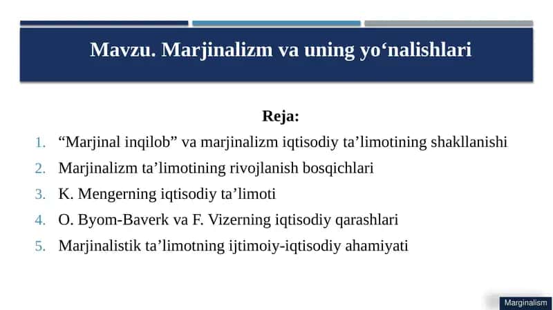 Marjinalizm va uning yo‘nalishlari 1