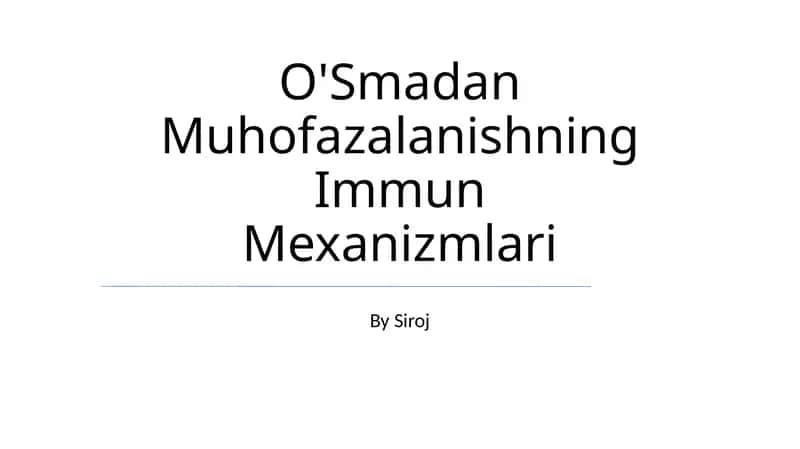 Tug'ma immunitet reaktsiyasi 1